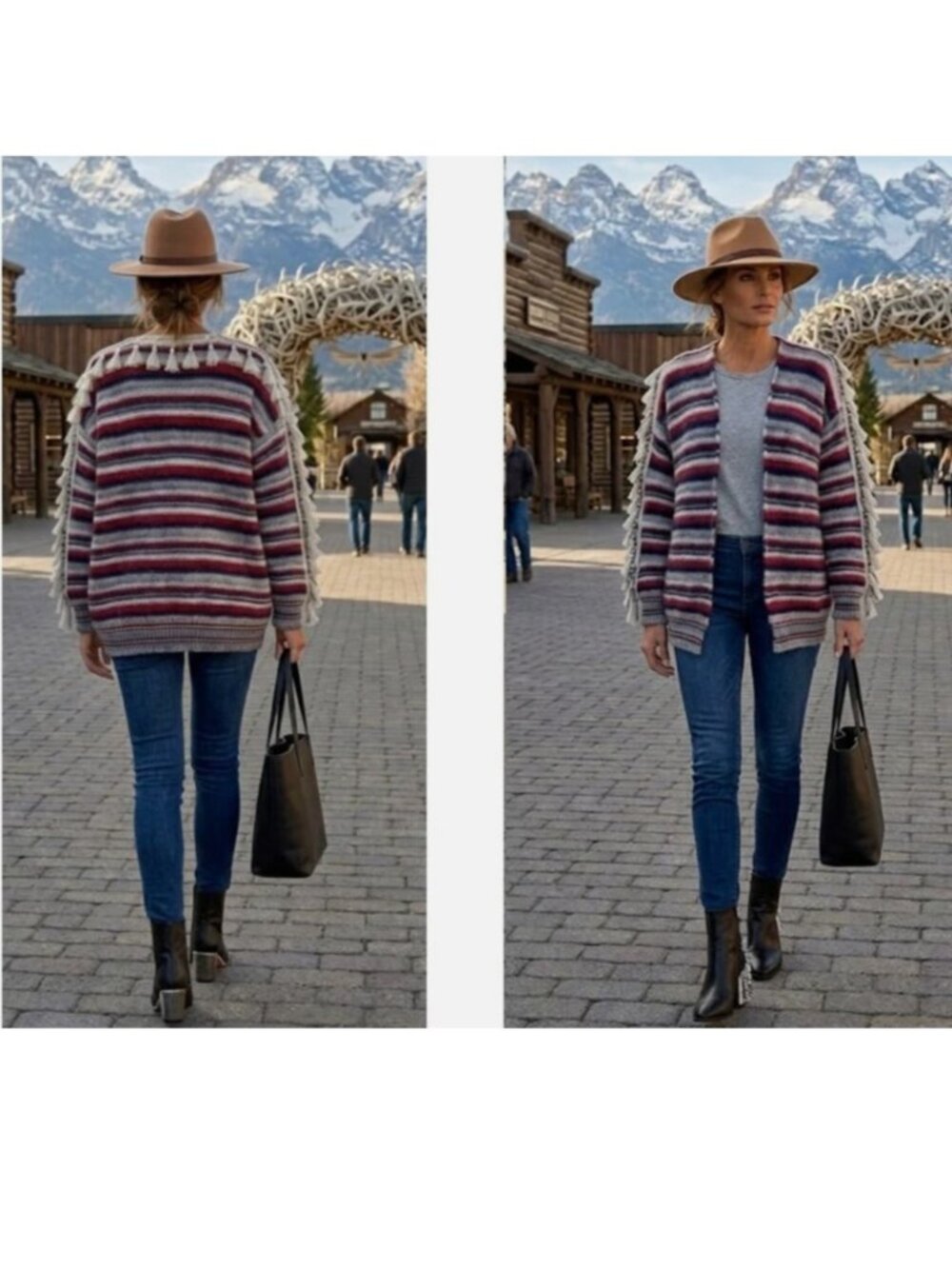 BASE MILANO superrr warm cozy "alpaca-knit-blend" tassel intermix sweater $695 s